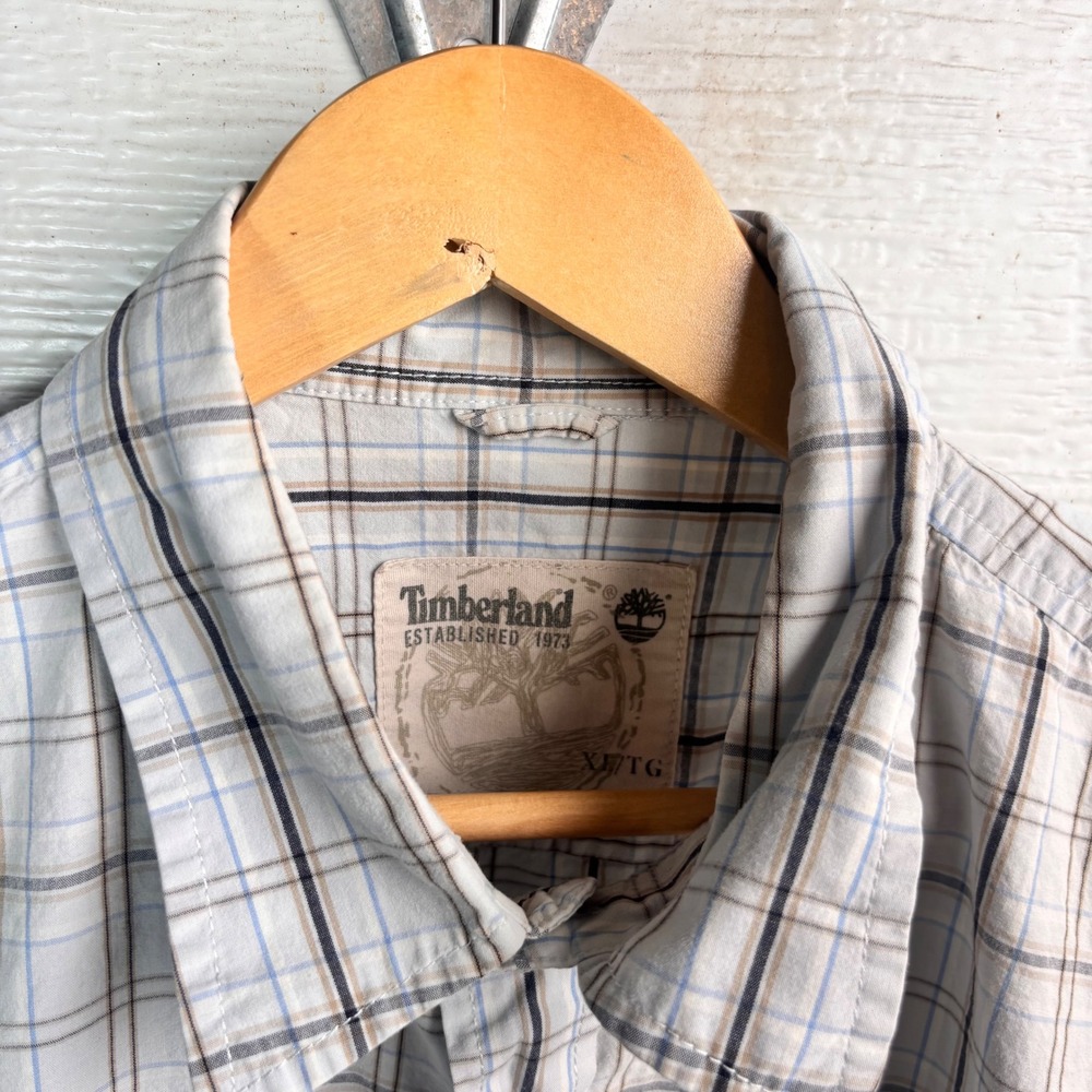 Timberland Plaid Short Sleeve Button Down Shirt XL Outdoor Gorpcore